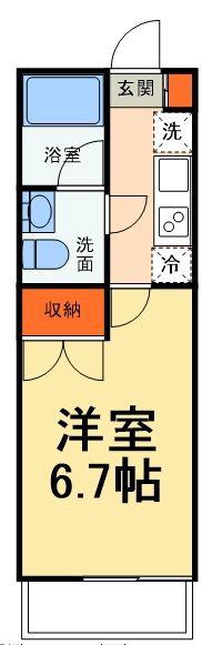 MAISON DE GRAND津田沼(1K/2階)の間取り写真