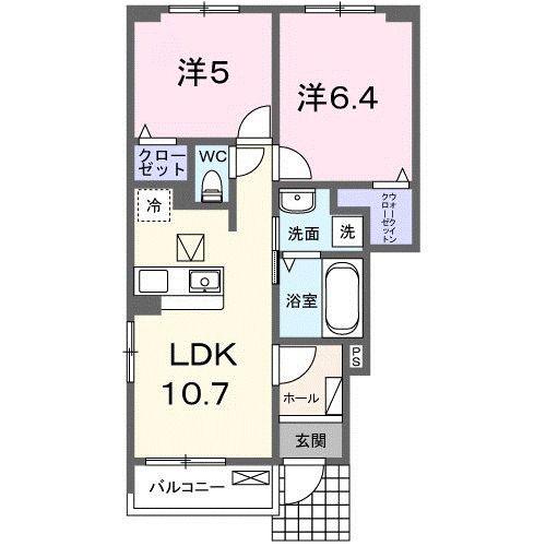 宮久保4丁目アパートI(2LDK/1階)の間取り写真