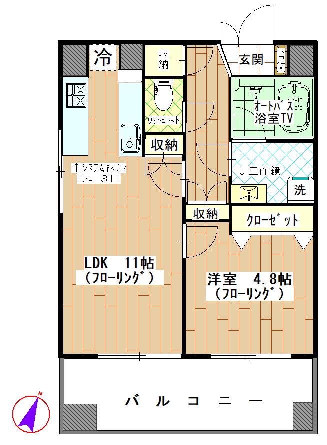 レジェンド巣鴨(1LDK/7階)の間取り写真