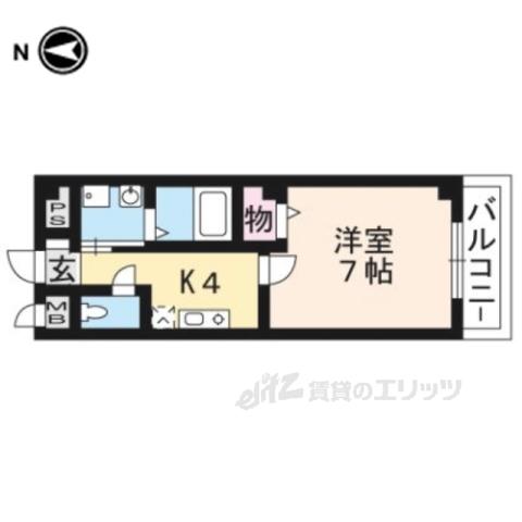 アライブキノⅡ(1K/1階)の間取り写真