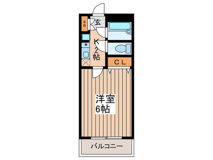 桜ハウス大八木(1K/1階)の間取り写真
