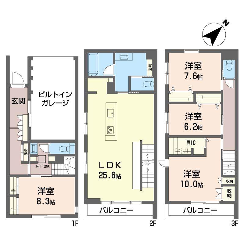 東急田園都市線 三軒茶屋駅 徒歩16分 3階建 新築(4LDK/1階)の間取り写真