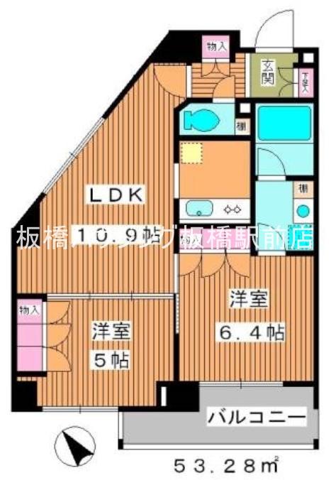プリムヴェーレ(2LDK/5階)の間取り写真