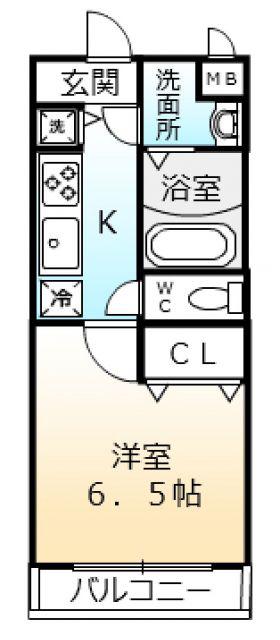 シャルマンフジもずウエスト(1K/1階)の間取り写真