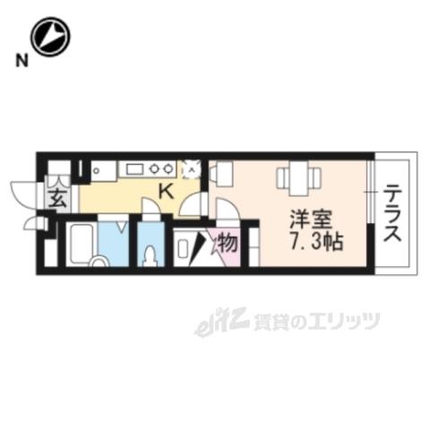 レオパレステルヌーラ彦根(1K/1階)の間取り写真