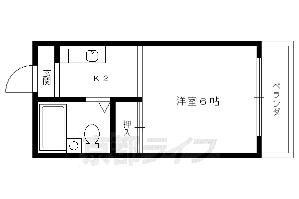 サンチェリーたかだIII(1K/3階)の間取り写真