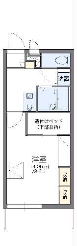 レオパレス湘南II(1K/1階)の間取り写真