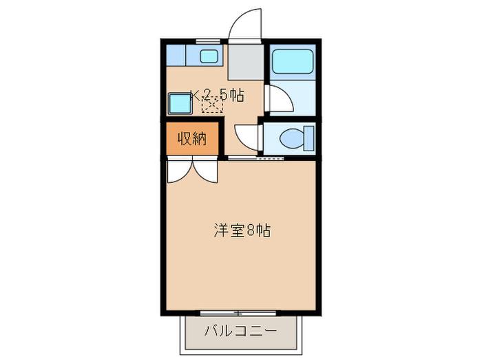 青木ヒルズアルファ-3(1K/1階)の間取り写真