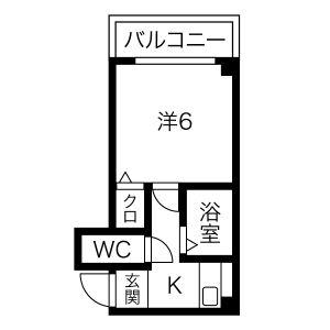 プルス御幣島(1K/3階)の間取り写真