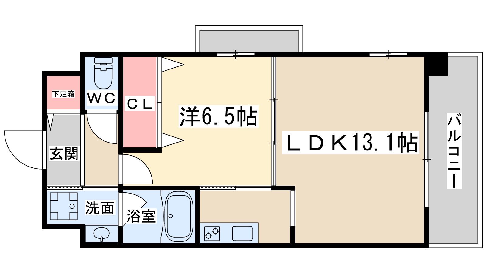ノースヴィレッジ壱番館(1LDK/3階)の間取り写真