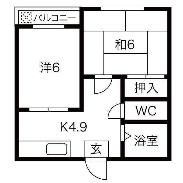 昭栄コーポ(2DK/2階)の間取り写真