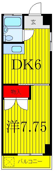 藤ハイム(1DK/3階)の間取り写真