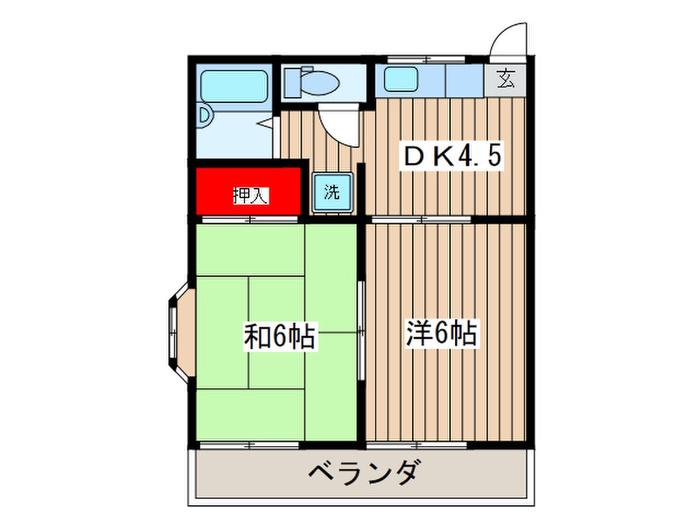 河村ハイツ(2DK/2階)の間取り写真