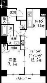 PENCIL柳橋(1LDK/4階)の間取り写真