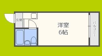 エムロード赤川(ワンルーム/1階)の間取り写真