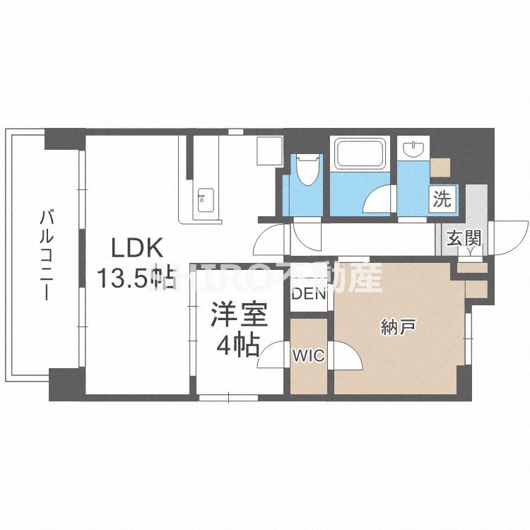 FUJIMAN南森町(2LDK/2階)の間取り写真