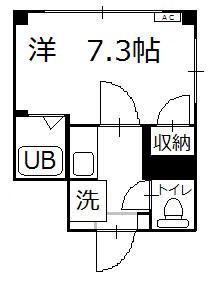 イエローパーク(1K/3階)の間取り写真