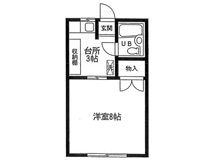 フジハイツ羽鳥(1K/1階)の間取り写真