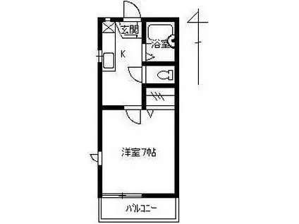 プロムナードハイツ(1K/2階)の間取り写真