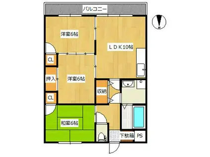 ロイヤルはすわ(3LDK/4階)の間取り写真