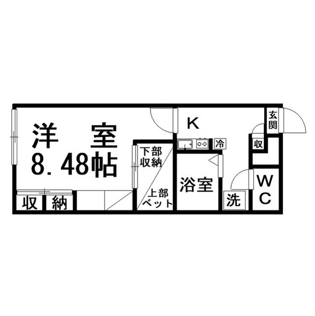 レオパレス光陽28(1K/1階)の間取り写真