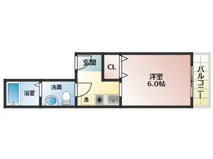サウスビレッジ(1K/1階)の間取り写真