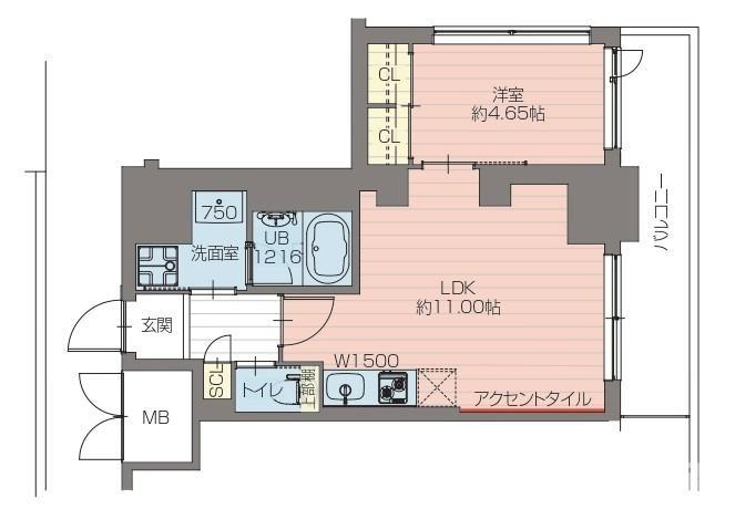 プレジオ恵美須(1LDK/7階)の間取り写真