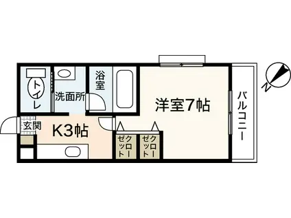 カーサ大塚2ND(1K/3階)の間取り写真