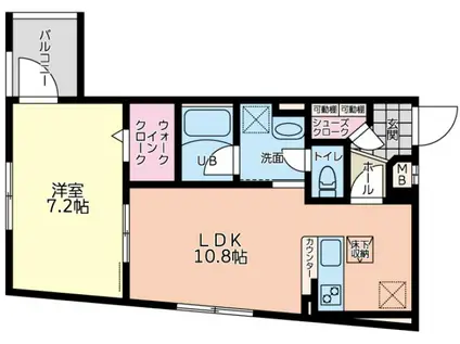 BOSCHI MONTAGNE(1LDK/1階)の間取り写真