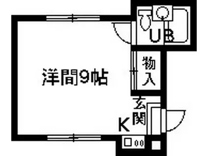 シェルコート玉村(ワンルーム/3階)の間取り写真