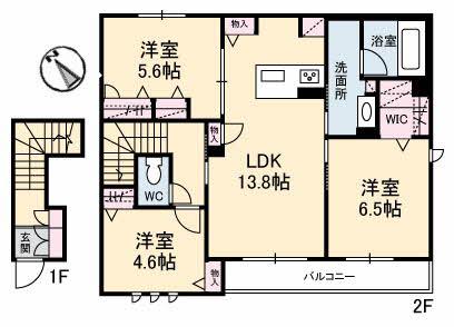 ソレアード(3LDK/2階)の間取り写真