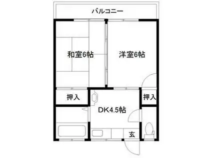 佐藤アパート(2K/1階)の間取り写真