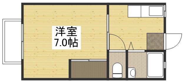 シュガーコーポ II(1K/1階)の間取り写真