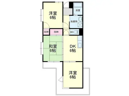 東海ホーム鴨江(3DK/4階)の間取り写真