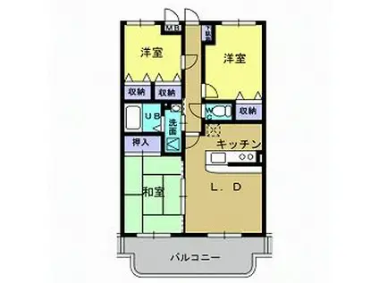 サンツヤマモトC(3LDK/3階)の間取り写真