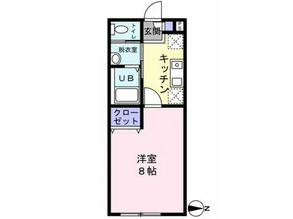 エクセル木更津(1K/2階)の間取り写真