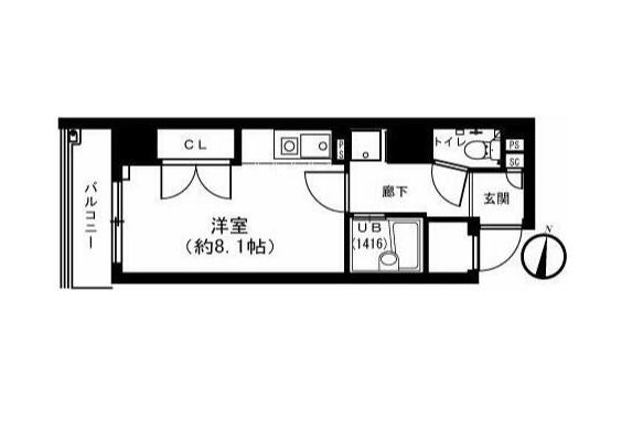 JPSYOKOHAMA(ワンルーム/6階)の間取り写真
