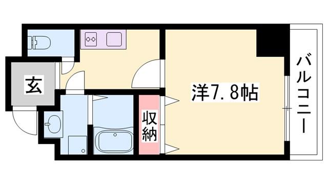 エクセル姫路(1K/10階)の間取り写真