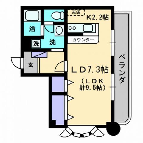 メゾンSEI(1K/5階)の間取り写真