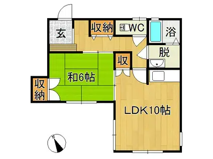 カーサ植田町(1LDK/1階)の間取り写真