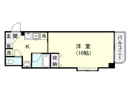 リードIN荒田(1K/2階)の間取り写真