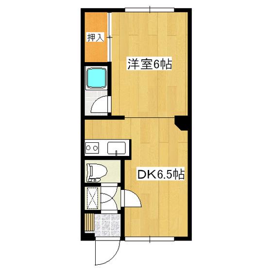 コーポ中村(1DK/1階)の間取り写真