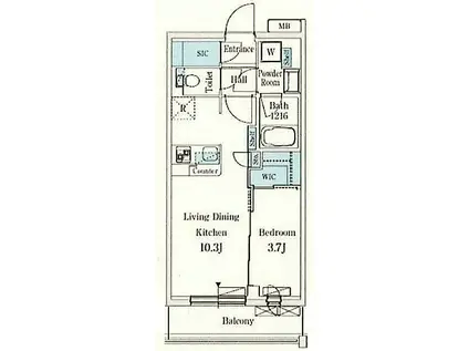 TERRACE上石神井ウエスト(1LDK/1階)の間取り写真