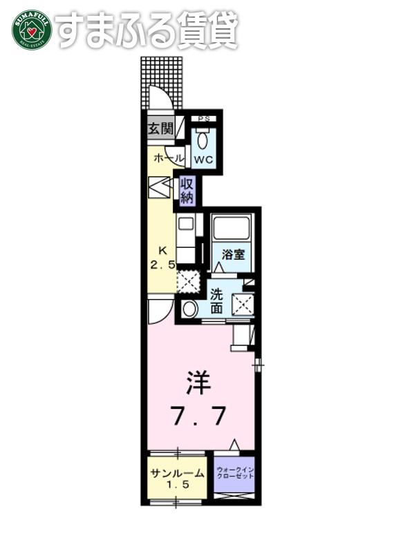 レスポワール ドゥ シュド(1K/1階)の間取り写真