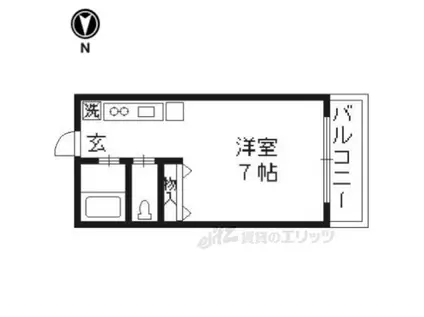 第61長栄エクセレントハイム (1K/1階)の間取り写真