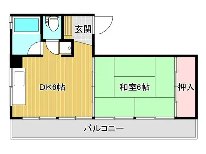 コンドミニアム新潟(1DK/8階)の間取り写真