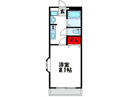エクセレントセンチュリーII(1K/1階)の間取り写真