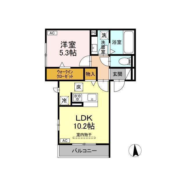 レセンテさくらII(1LDK/1階)の間取り写真
