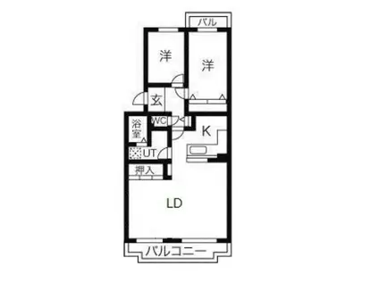 オークヒルズ川名山(2LDK/3階)の間取り写真