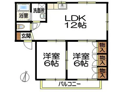 ライラックハイツ(3DK/2階)の間取り写真